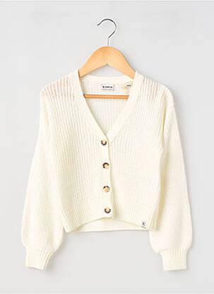 Vestă cu mâneci lungi guler în v bej GARCIA fille