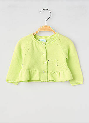 Vestă cu mâneci lungi țesătură moale și aerisită verde BOBOLI fille