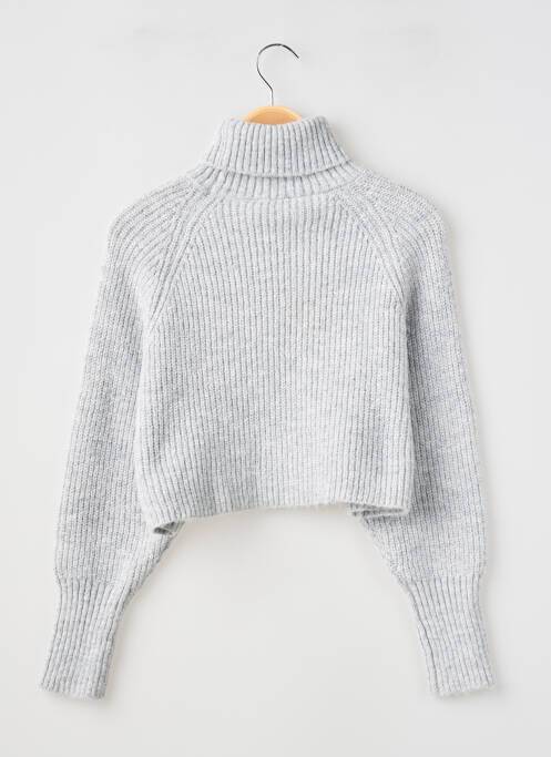 Pulover cu guler înalt țesătură melanj mâneci lungi gri LE TEMPS DES CERISES fille