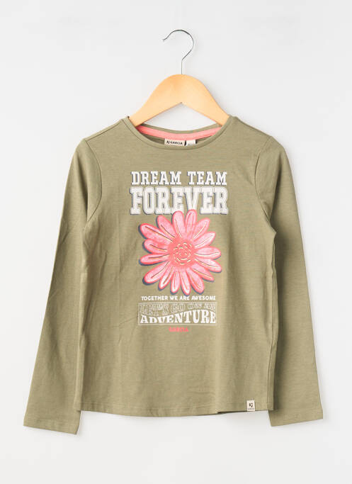 Tricou croială cambrată mâneci lungi verde GARCIA fille
