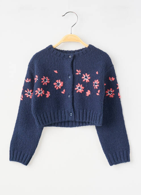 Vestă cu mâneci lungi tricotaj din plasă albastru BOBOLI fille