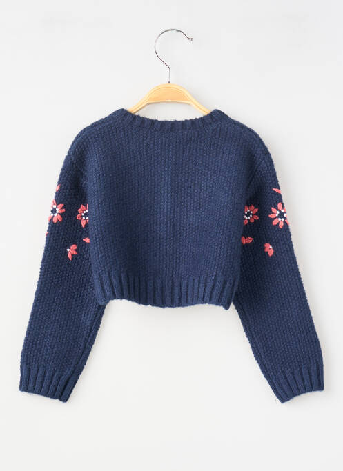 Vestă cu mâneci lungi tricotaj din plasă albastru BOBOLI fille