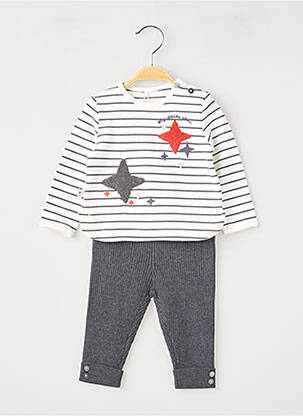 Set pantaloni mâneci lungi gri BOBOLI fată