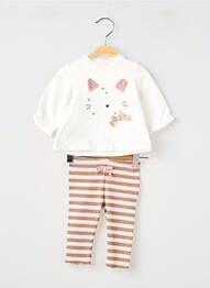 Set pantaloni broderie bej MAYORAL fille