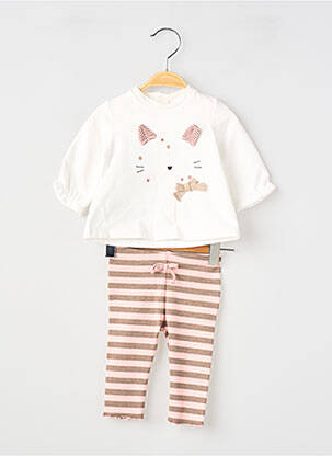 Set pantaloni broderie bej MAYORAL fille