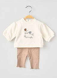 Set pantaloni broderie bej MAYORAL fille