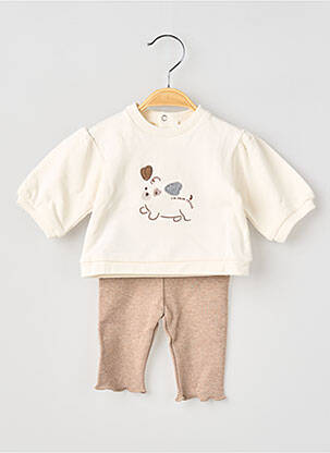 Set pantaloni broderie bej MAYORAL fille