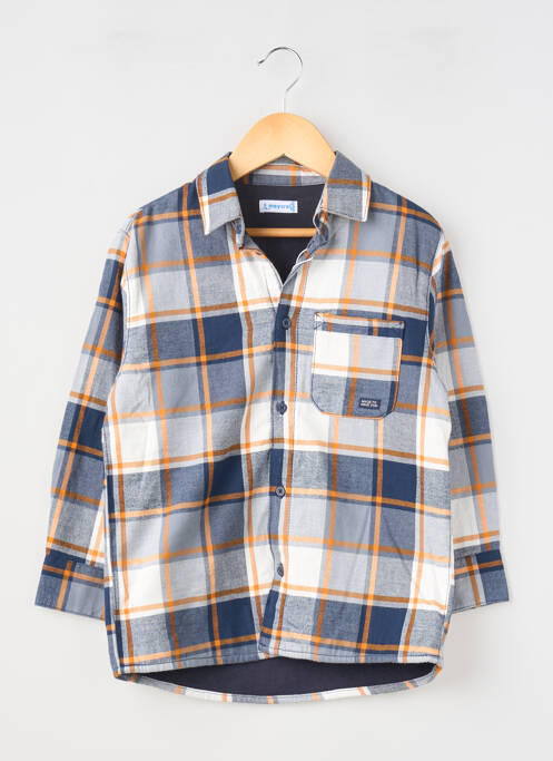 Cămașă cu mâneci lungi imprimeu scoțian albastru MAYORAL garcon