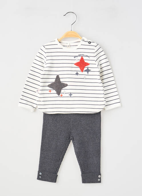 Set pantaloni mâneci lungi gri BOBOLI fille