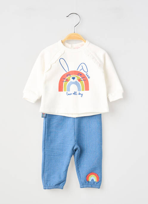 Set pantaloni broderie albastru BOBOLI fille