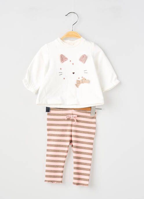 Set pantaloni broderie bej MAYORAL fille