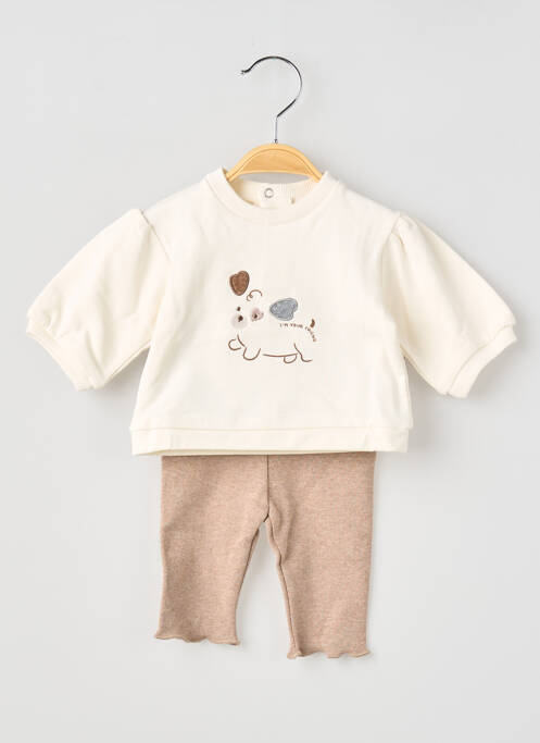 Set pantaloni broderie bej MAYORAL fille