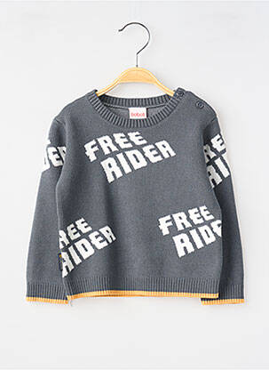 Pulover plasă fină mâneci lungi gri BOBOLI garcon