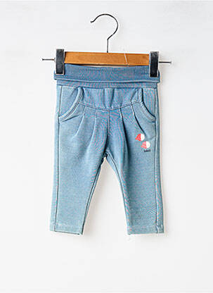 Pantalon slim elasticitate talie elastică albastru BOBOLI fată