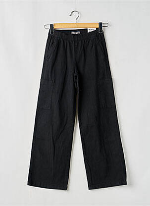 Pantalon larg buzunare talie elastică negru GARCIA fată