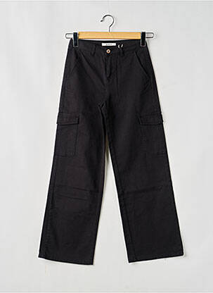 Pantalon cargo țesătură denim negru GARCIA fată