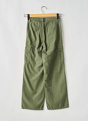Pantalon cargo croială dreaptă verde LE TEMPS DES CERISES fată