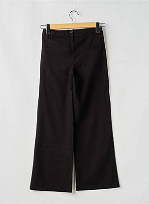 Pantalon drept închidere cu fermoar sub clapetă cu nasturi talie elastică negru GARCIA fată