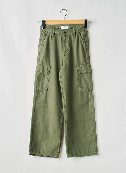 Pantalon cargo croială dreaptă verde LE TEMPS DES CERISES fille