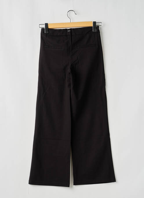 Pantalon drept țesătură poplin talie elastică negru GARCIA fille