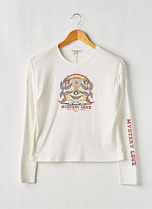 Top croială dreaptă mâneci lungi alb GARCIA fille