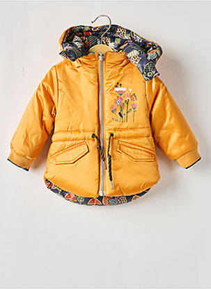 Parka închidere cu fermoar pe față cu glugă galben BOBOLI fille