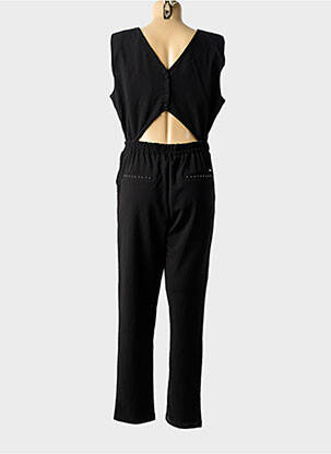 Salopetă-pantalon țesătură crep mâneci scurte negru KAPORAL femeie