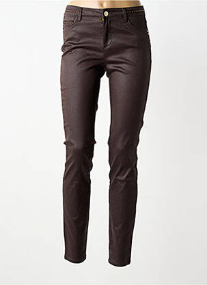 Pantalon slim elasticitate mărime normală maro MORGAN femeie