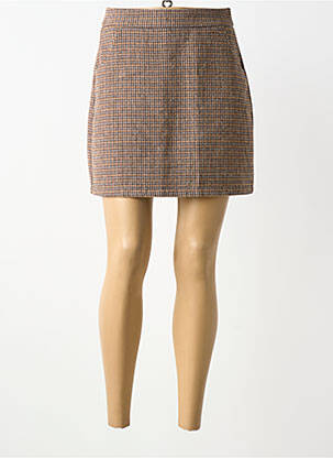 Fustă scurtă închidere cu fermoar la spate bej MOLLY BRACKEN femme