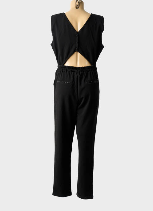 Salopetă-pantalon țesătură crep mâneci scurte negru KAPORAL femme