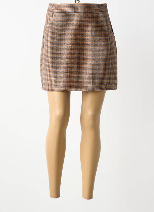 Fustă scurtă închidere cu fermoar la spate bej MOLLY BRACKEN femme