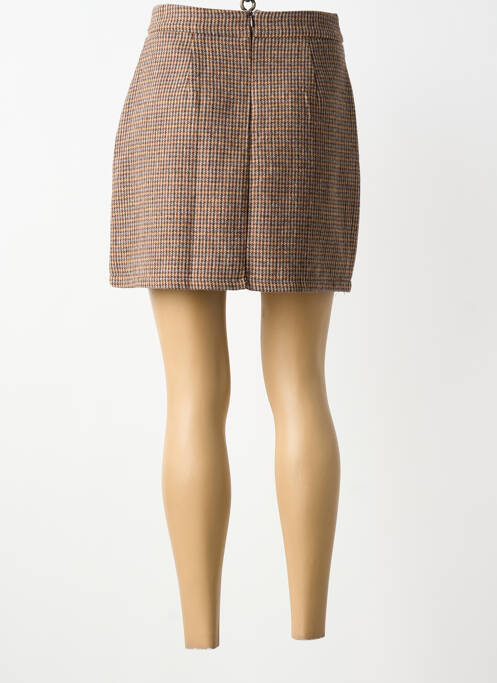 Fustă scurtă închidere cu fermoar la spate bej MOLLY BRACKEN femme