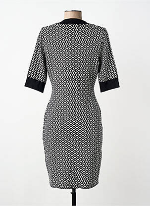 Rochie midi imprimeu fantezie mâneci scurte negru MORGAN femeie