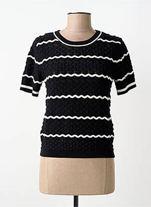 Tricou croială cambrată mâneci scurte negru MORGAN femme