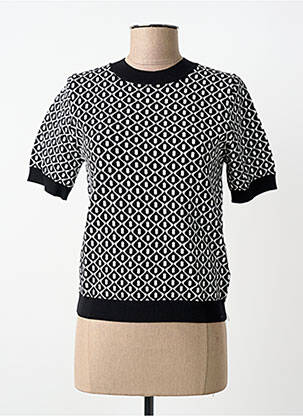 Tricou imprimeu fantezie mâneci scurte negru MORGAN femme