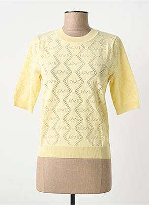 Tricou croială cambrată mâneci scurte galben MORGAN femeie