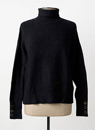 Pulover cu guler înalt tricotaj din plasă mâneci lungi negru TIFFOSI femme