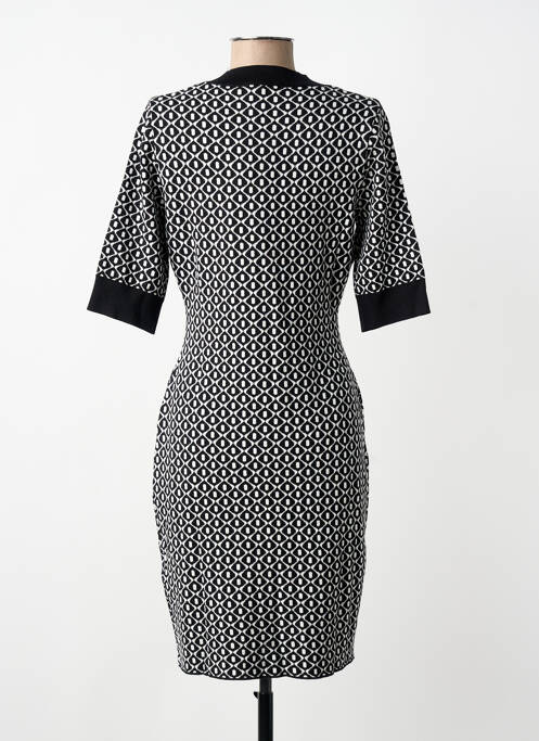 Rochie midi imprimeu fantezie mâneci scurte negru MORGAN femme