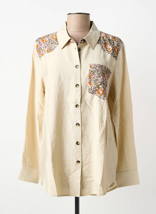 Cămașă imprimeu fantezie mâneci lungi bej KAPORAL femme