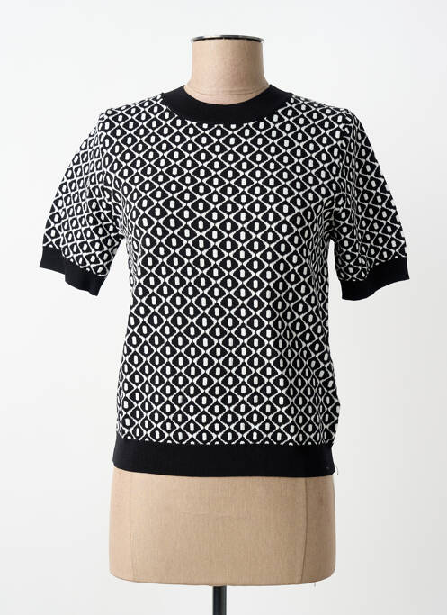 Tricou imprimeu fantezie mâneci scurte negru MORGAN femme