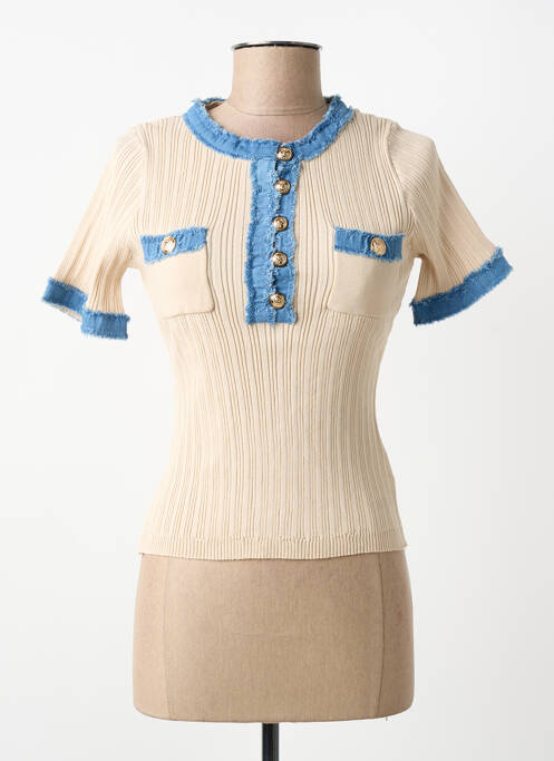 Tricou elasticitate mâneci scurte bej MOËWY femme