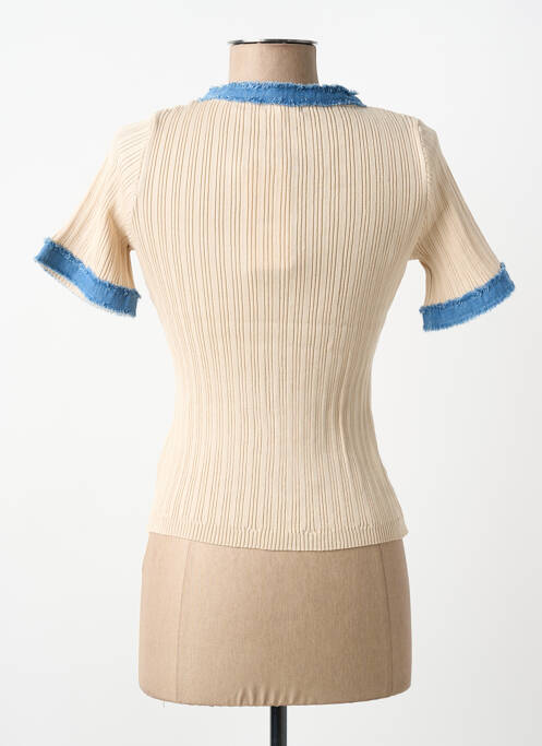 Tricou elasticitate mâneci scurte bej MOËWY femme