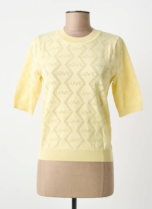 Tricou croială cambrată mâneci scurte galben MORGAN femme