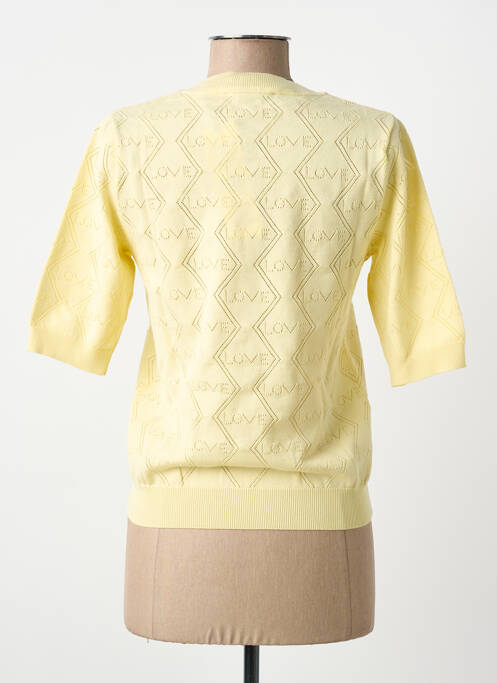 Tricou croială cambrată mâneci scurte galben MORGAN femme