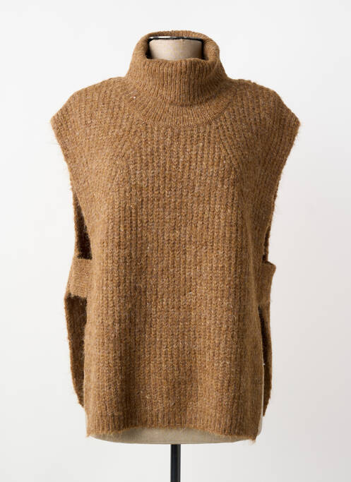 Poncho guler rulat maro MOLLY BRACKEN femme