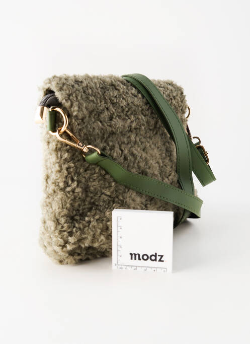 Geantă închidere cu rabat clipsat formă dreptunghiulară verde INES DELAURE femme