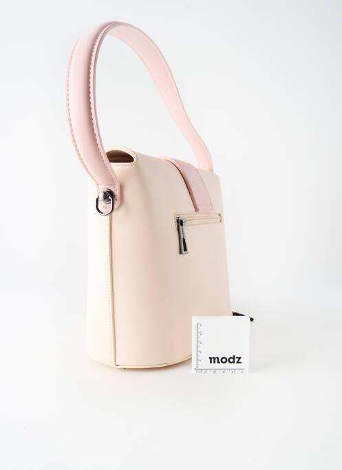 Geantă piele netedă formă dreptunghiulară roz TOM & EVA femme