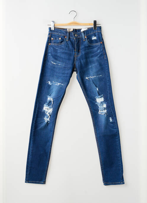 Blugi cu croială slim efect uzat decolorat mărime normală albastru LEVIS femme