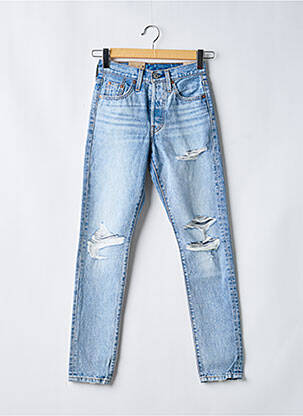 Blugi cu croială slim efect uzat decolorat talie înaltă albastru LEVI'S femeie