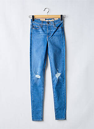 Blugi skinny efect uzat decolorat talie înaltă albastru LEVI'S femeie